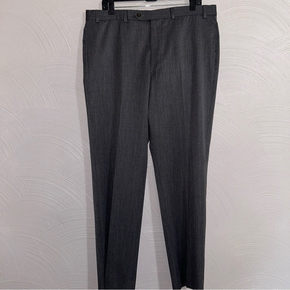 Brooks Brothers Dress Pants Mens 38x32 Gray Straight Leg Flat Front Madison Fit - Picture 1 of 8